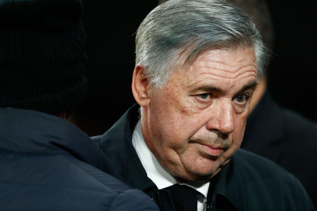 Carlo Ancelotti, entrenador del Madrid, durante el partido contra el Cádiz