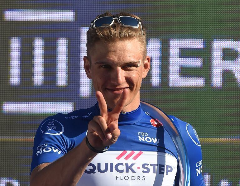 Kittel celebra la victoria en el Tour de Dubai.