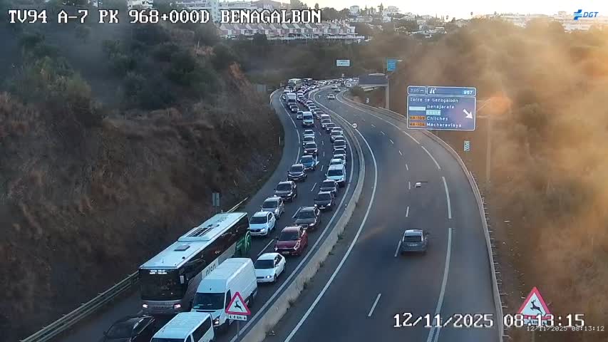 Atasco en Torre de Benalgalbón (Málaga)