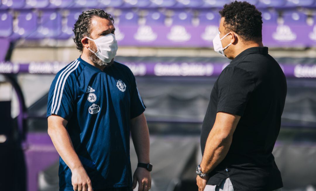 Sergio y Ronaldo en el estadio Zorrilla