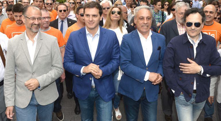 Albert Rivera junto a Jesús Presencio durante la pasada campaña electoral de las municipales