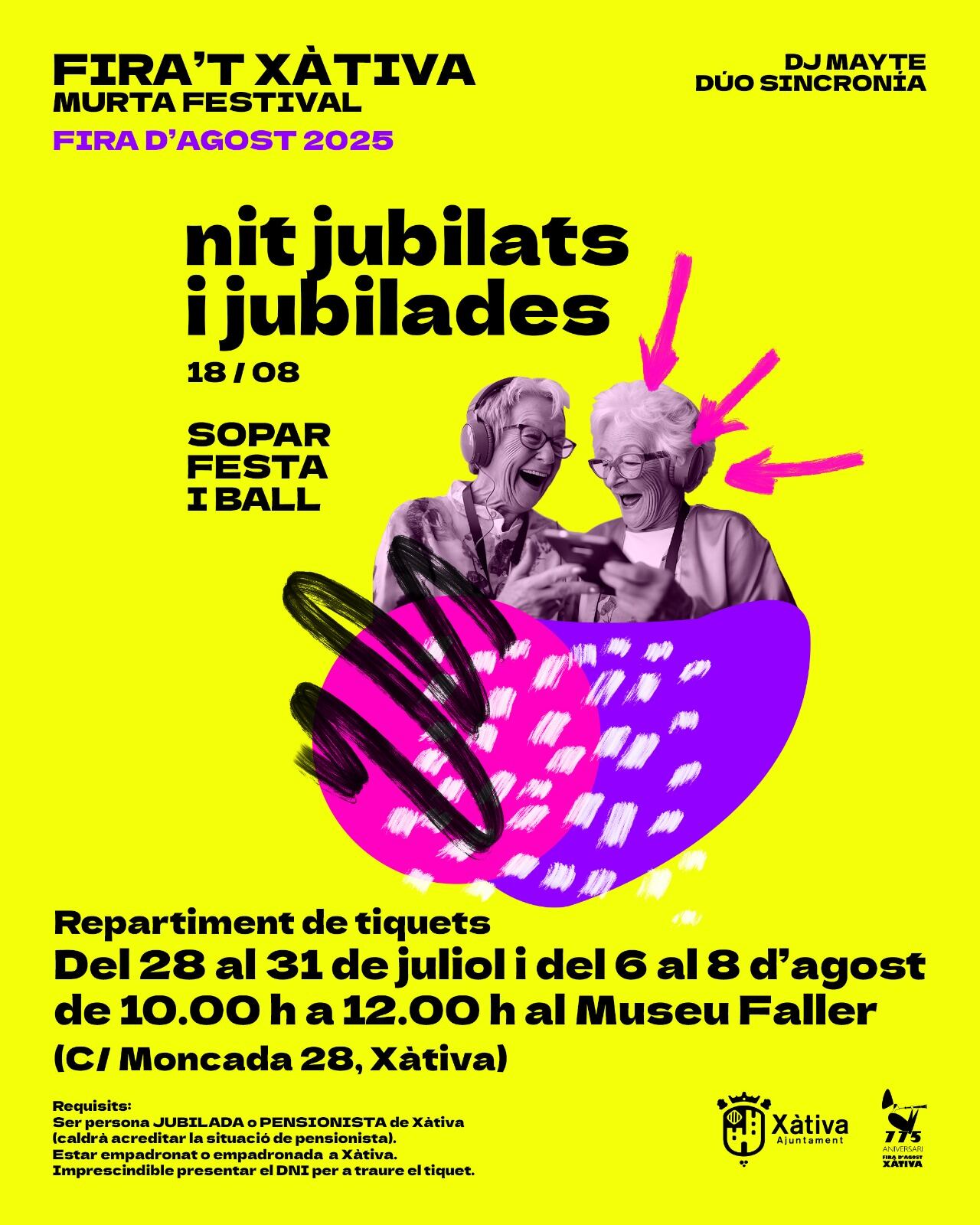 Cartel de la cena. Fuente: Ajuntament de Xàtiva