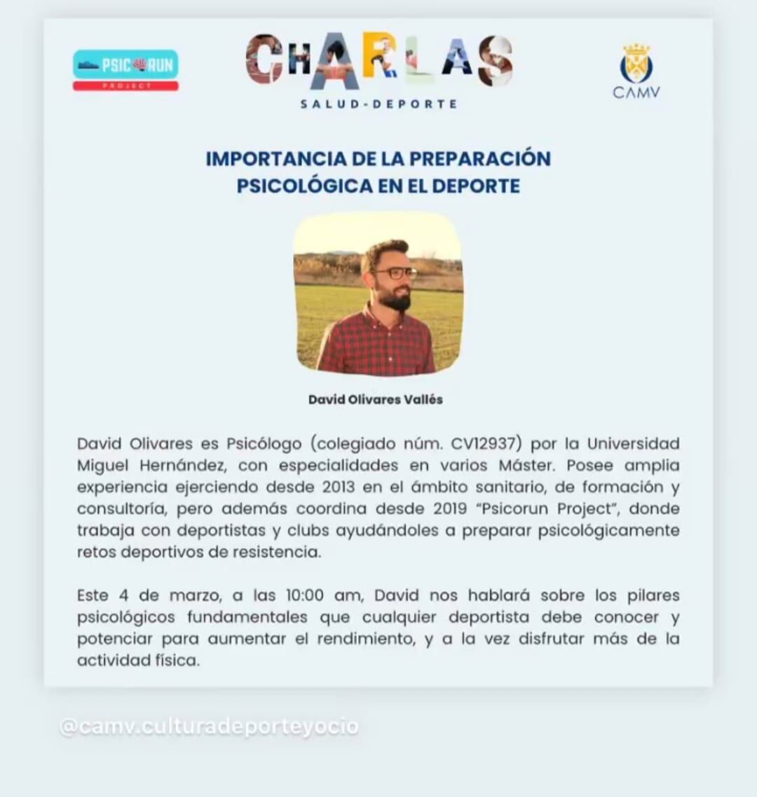 Cartel de la charla del sábado