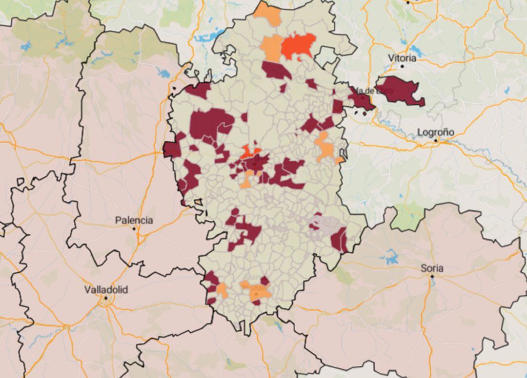 El mapa de incicencia de la covid suma nuevos municipios de la comarca en los que comienzan a detectarse de nuevo casos de covid