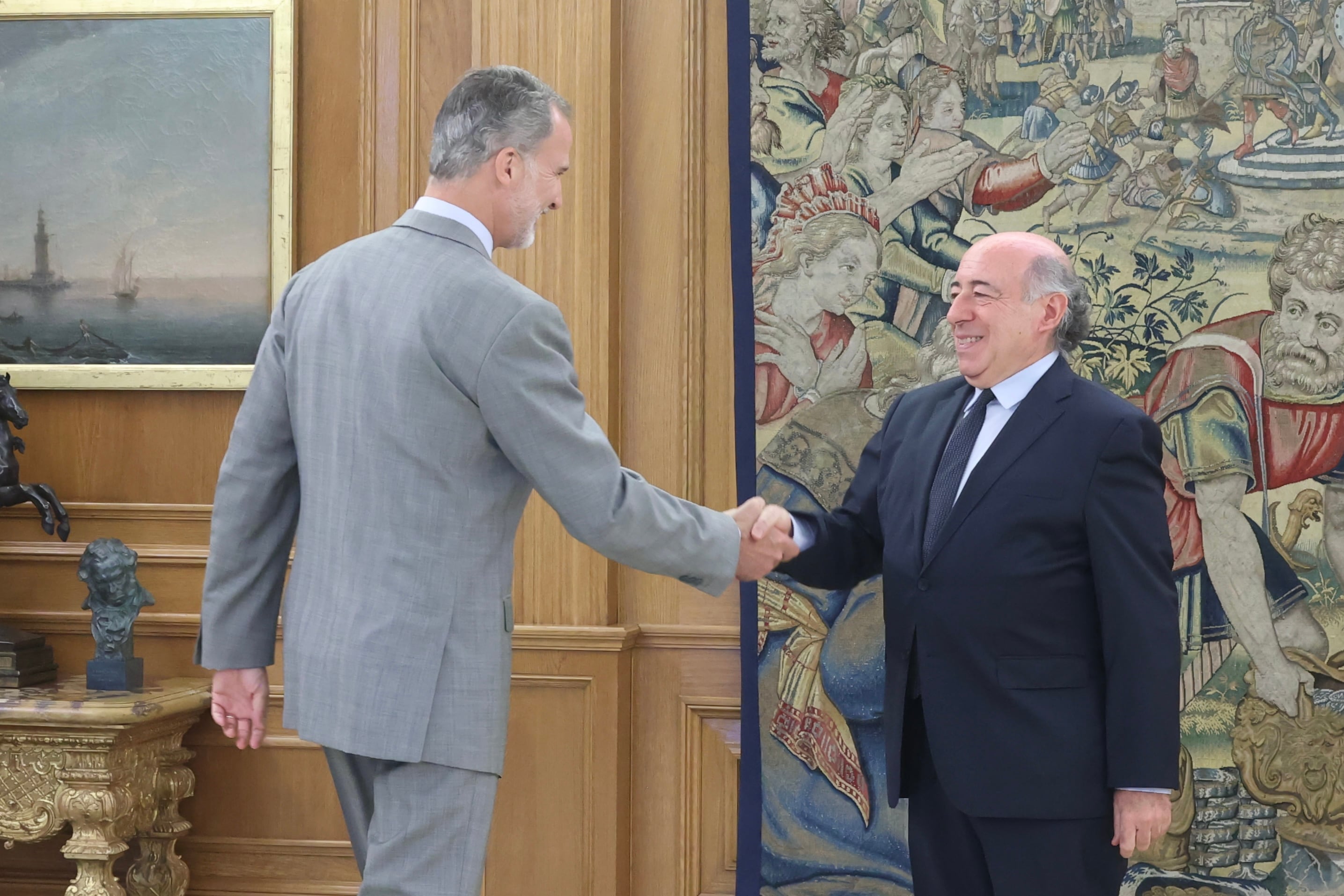 el rey Felipe VI en la recepción con Juan Romo