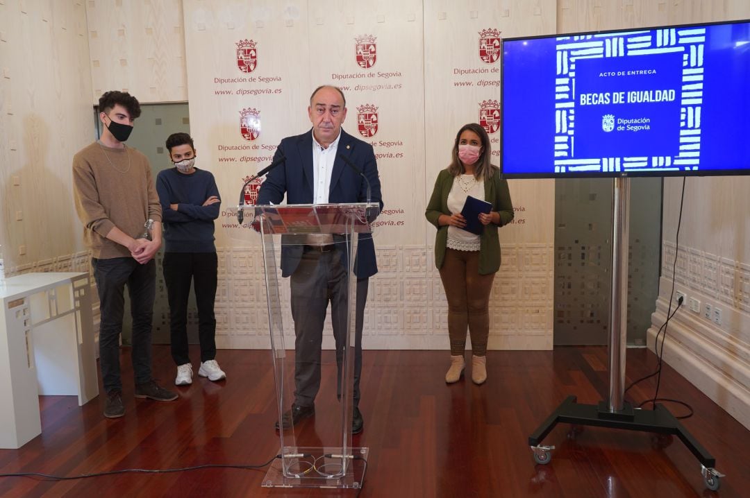 Miguel Ángel de Vicente, presidente de la Diputación, en la ceremonia de entrega de las Becas de Igualdad de 2020