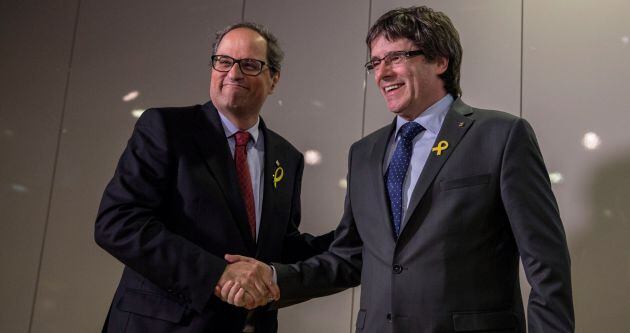 Quim Torra y Carles Puigdemont en una reunión mantenida en Berlín