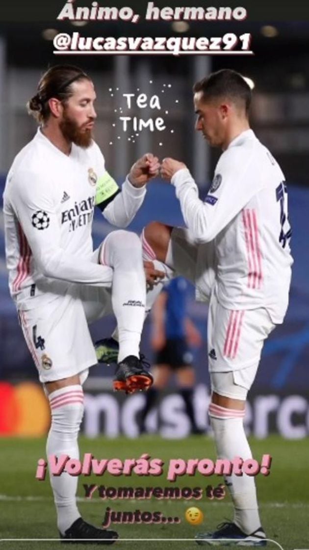 Sergio Ramos y su mensaje de apoyo a Lucas Vázquez