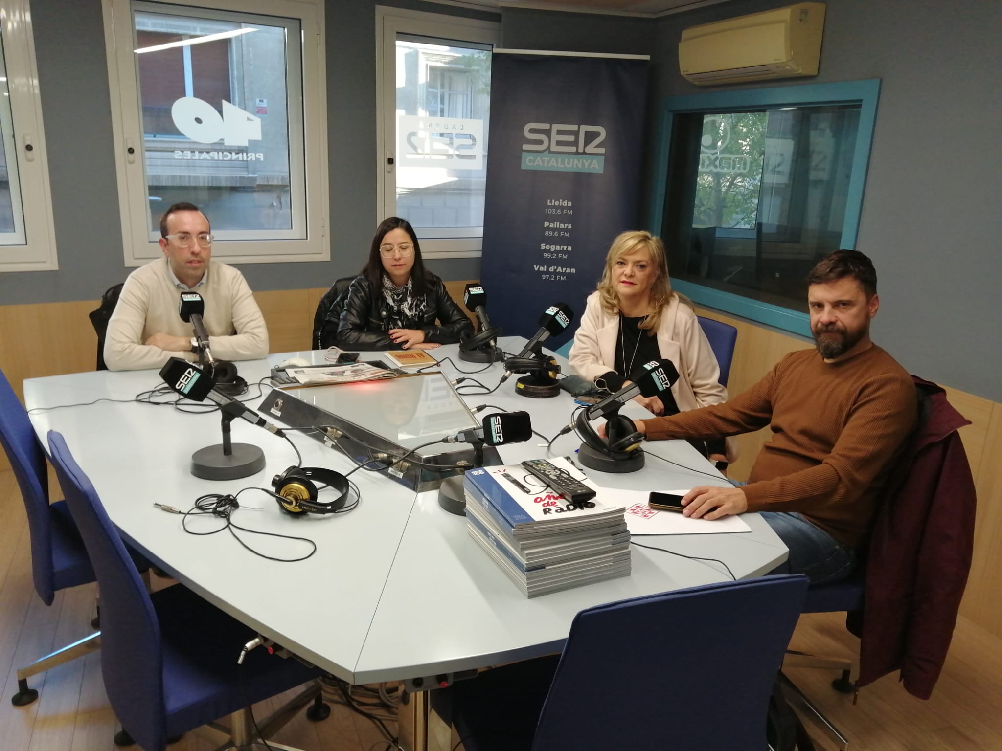 Xavi Palau, Jordina Freixanet, Violant Cervera i Carlos Enjuanes a la tertúlia de regidors de l&#039;Aquí Lleida d&#039;aquest dilluns, 9 de desembre.