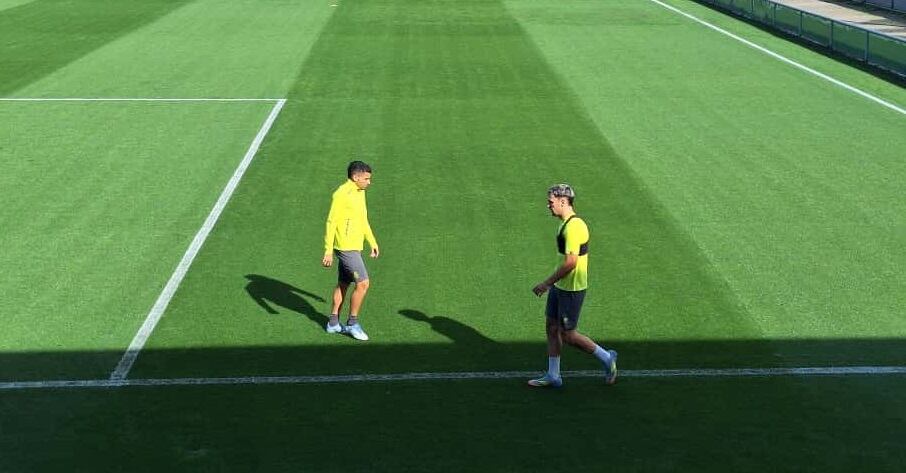Gustavo Puerta y Arana, en el entrenamiento matinal del martes.