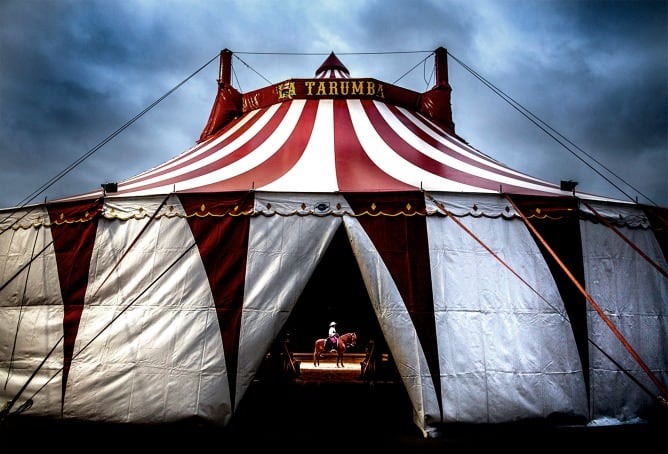 La carpa de La Tarumba en el Chorrillo, Perú