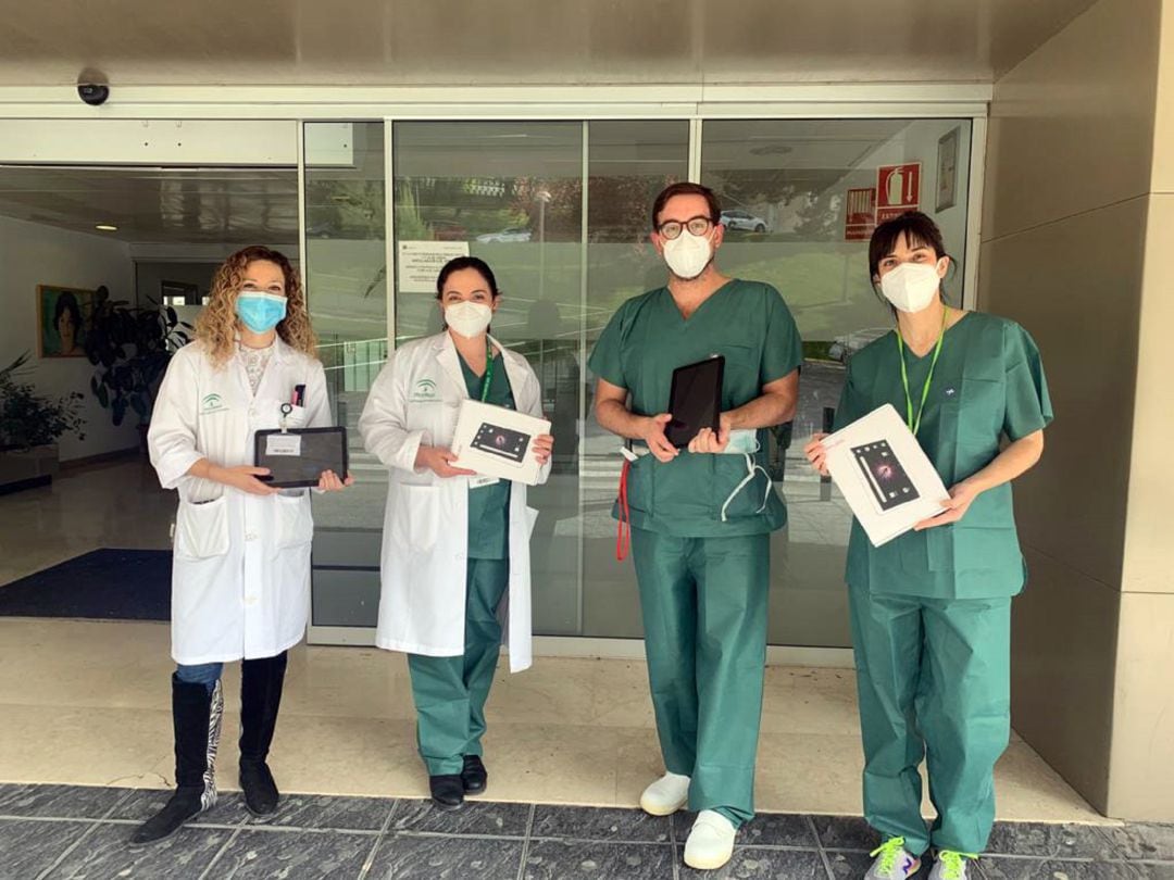 Myriam Cárdenas Antón (Subdirectora médica de Hospital Universitario de Jaén); Lola Peláez Aguilera (Área técnica de Servicios Generales se Hospital Universitario de Jaén); Pablo Olmedo Carrillo (Médico adjunto de UGC Urgencias del Hospital Universitario de Jaén); y María del Carmen García Cazalilla (Enfermera 061-EPES)