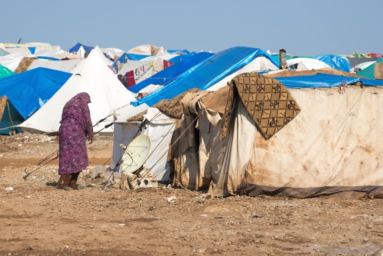 Campo de refugiados en Siria