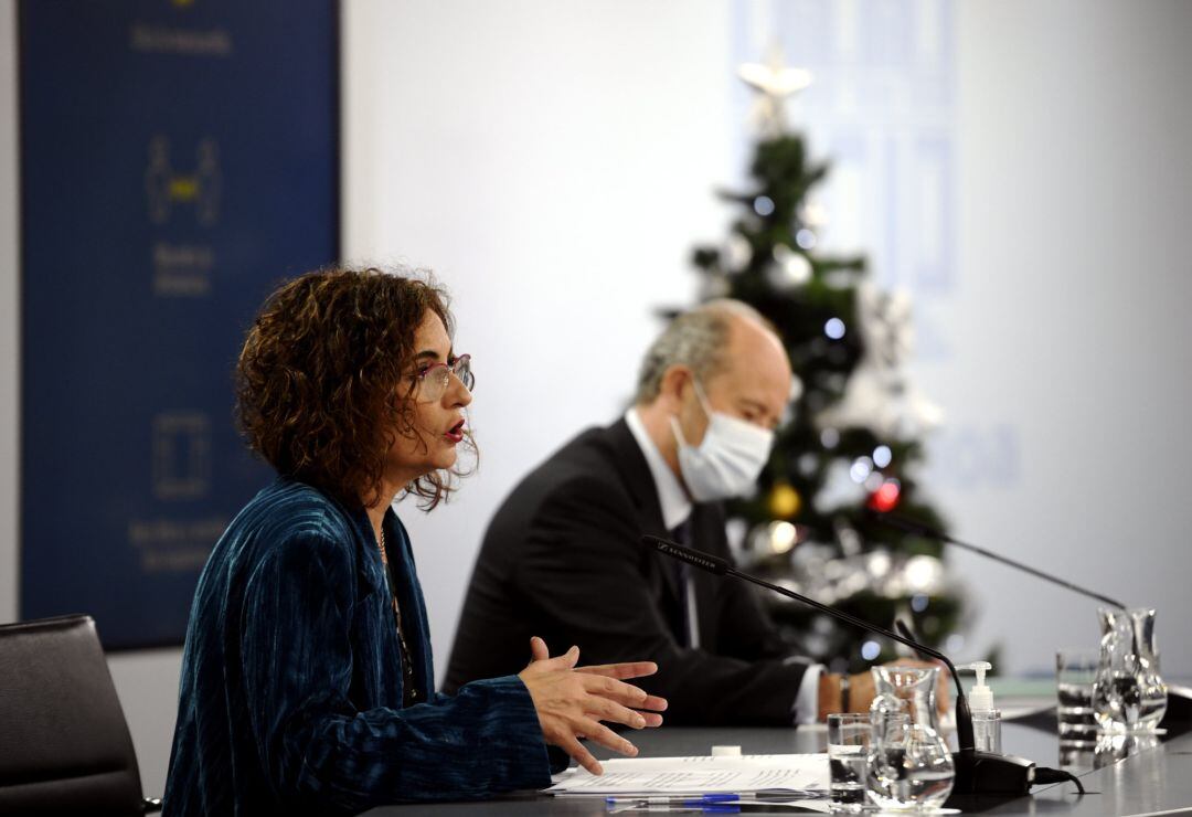 La ministra portavoz y de Hacienda, María Jesús Montero, y el ministro de Justicia, Juan Carlos Campo, comparecen en rueda de prensa posterior al Consejo de Ministros