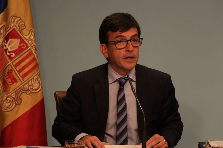 El ministre portaveu, Jordi Cinca, en la roda de premsa posterior al Consell de Ministres.