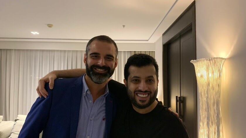 El alcalde de Almería con el presidente Turki.