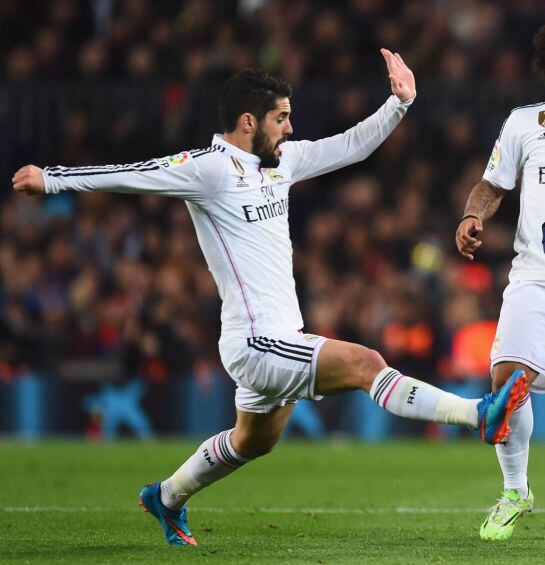 Isco, en el partido en el Camp Nou