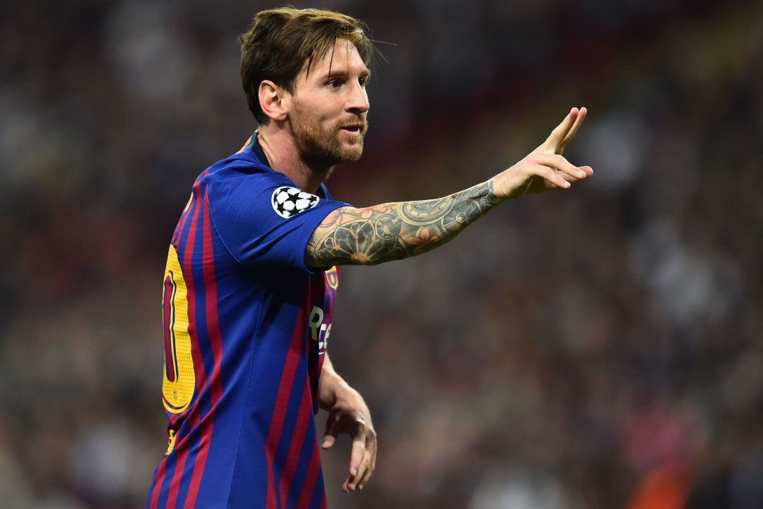 Leo Messi, en el partido de Champions del Barcelona ante el Tottenham.