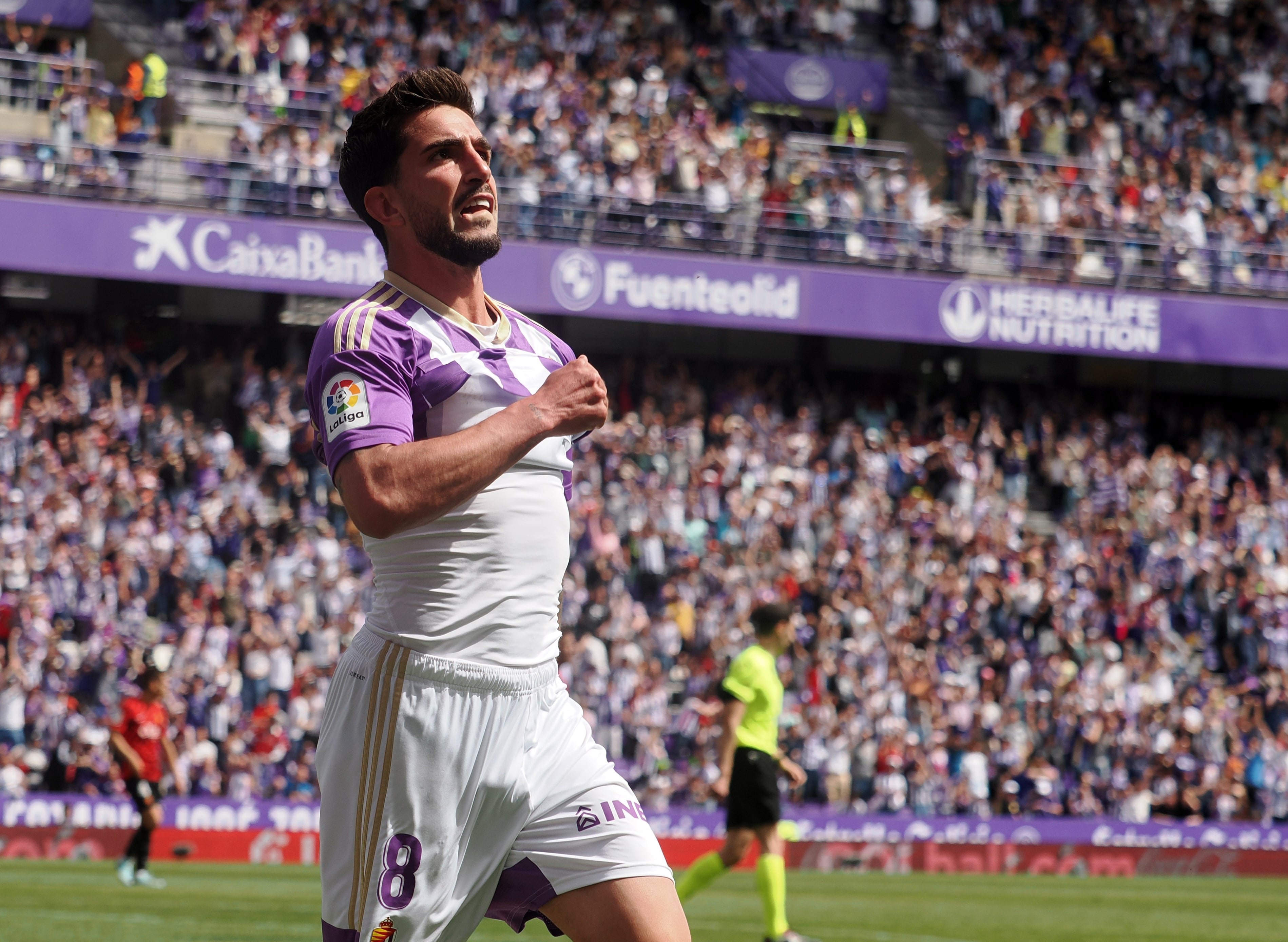 VALLADOLID. 17/03/23. PHOTOGENIC. PARTIDO DE LA LIGA SANTANDER ENTRE EL REAL VALLADOLID Y EL MALLORCA. GOL DE MONCHU