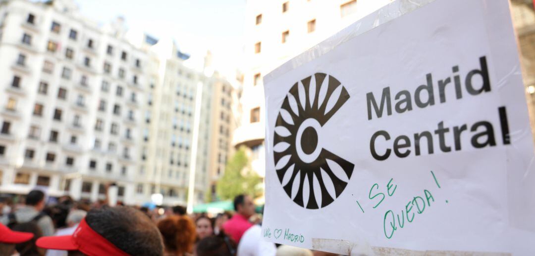 Manifestación a favor de Madrid Central en Madrid