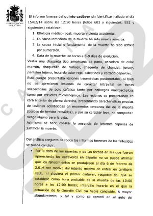 Extracto del auto judicial que da carpetazo a la tragedia del Tarajal