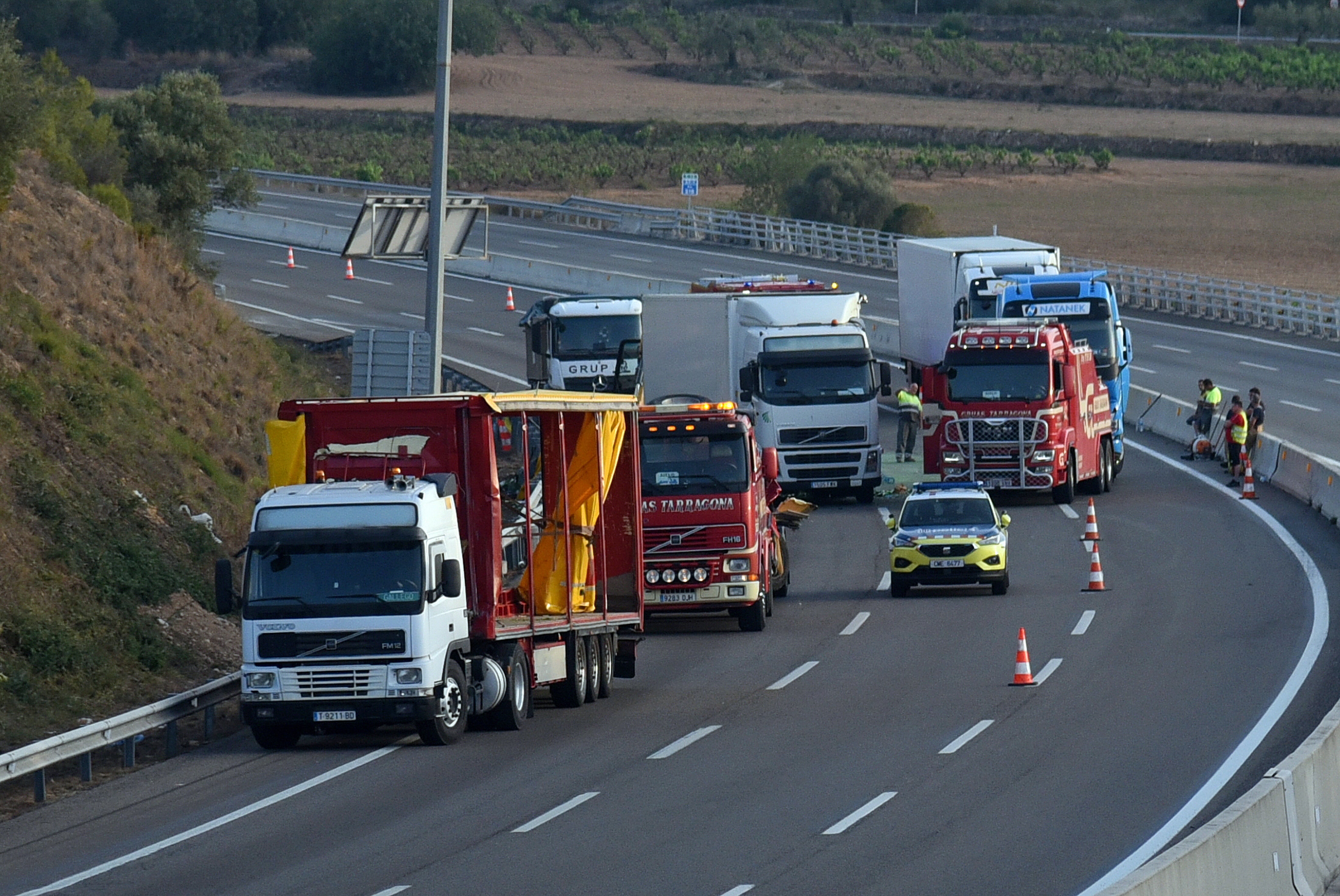 Vista de un accidente de tráfico en Santa Oliva, Tarragona, el pasado 23 de mayo en el que murieron 2 personas