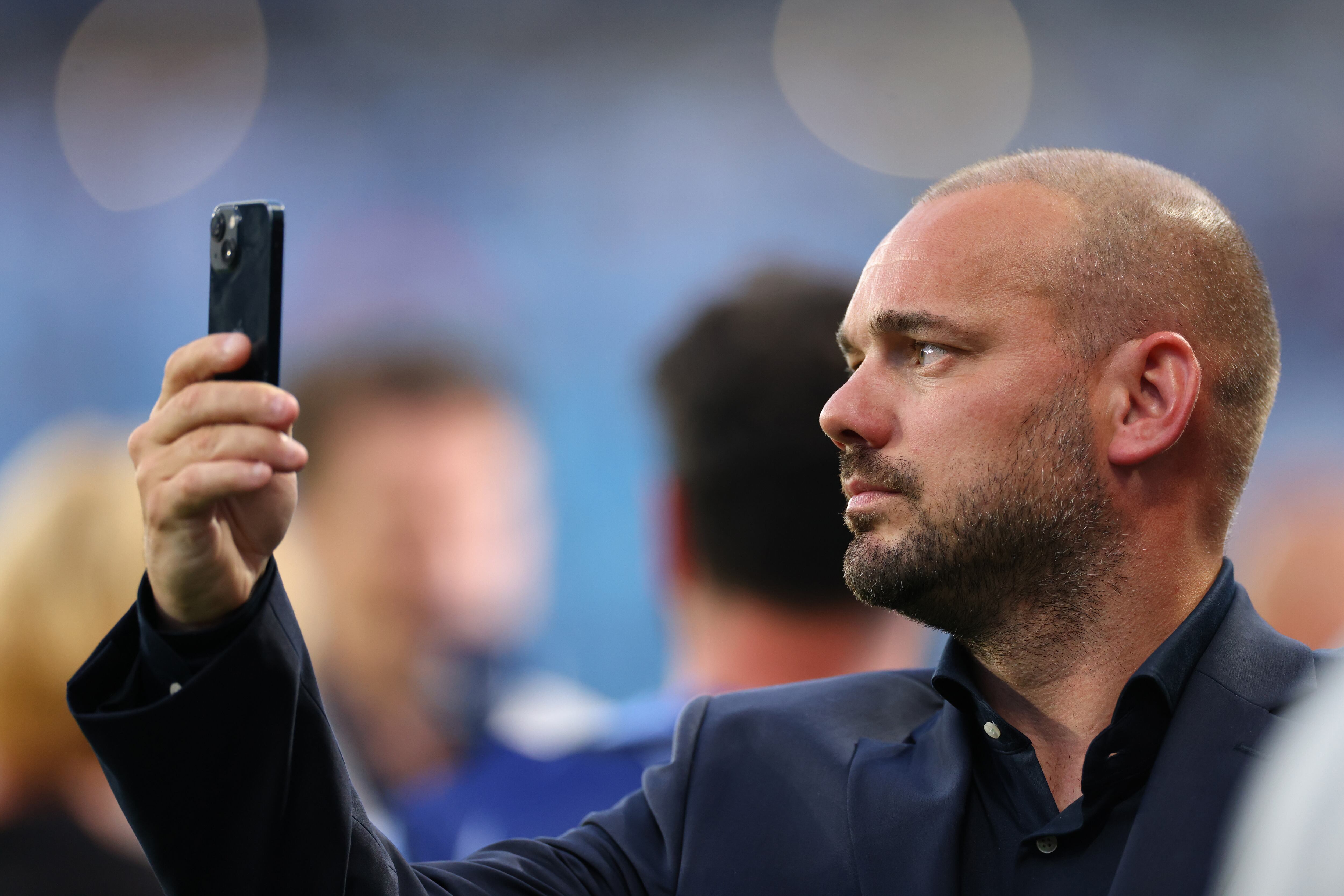 Wesley Sneijder en la previa de la última final de Champions entre Manchester City e Inter de Milán. (Photo by Marc Atkins/Getty Images)