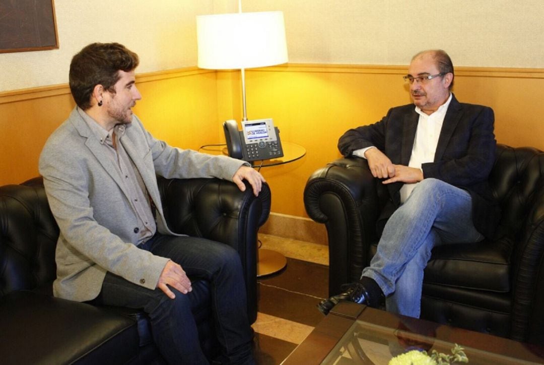 Imagen de archivo || Nacho Escartín y Javier Lambán, en una reunión de octubre de 2017 