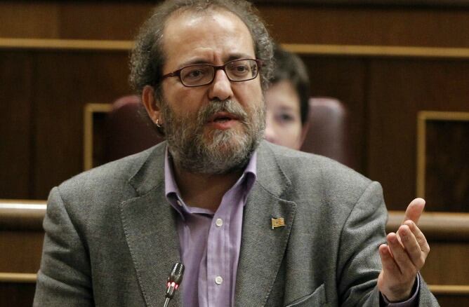 El diputado de la Chunta Aragonesista Chesús Yuste durante una intervención en el Congreso