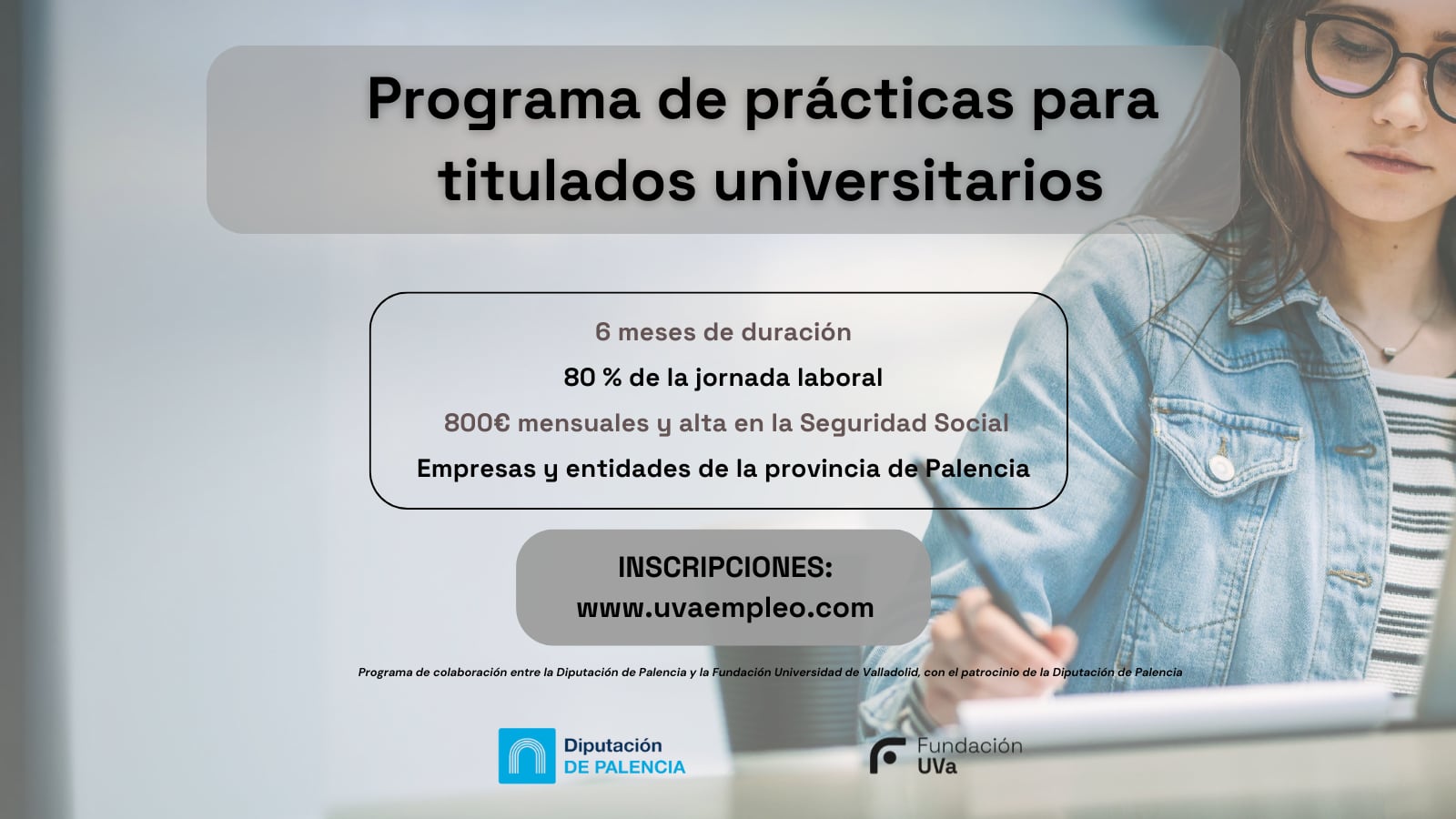 Abierto el plazo hasta el 31 de octubre para que las empresas soliciten las prácticas de Diputación de Palencia- Fundación UVA