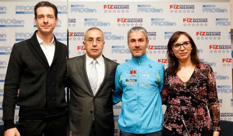 El atleta alavés, en la presentación de su proyecto en Madrid.
