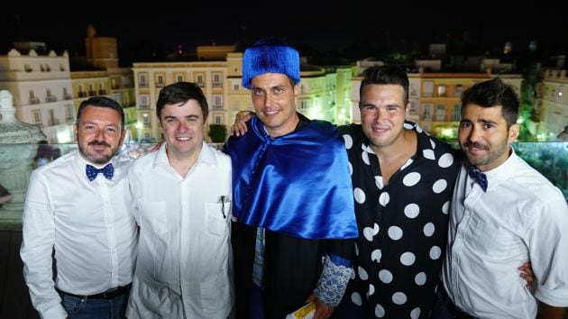 Pedro Espinosa, Javier Caravaca, Sergio Marín, Roberto Gómez y Edu Marín, en la final del Doctorado Honoris Cádiz