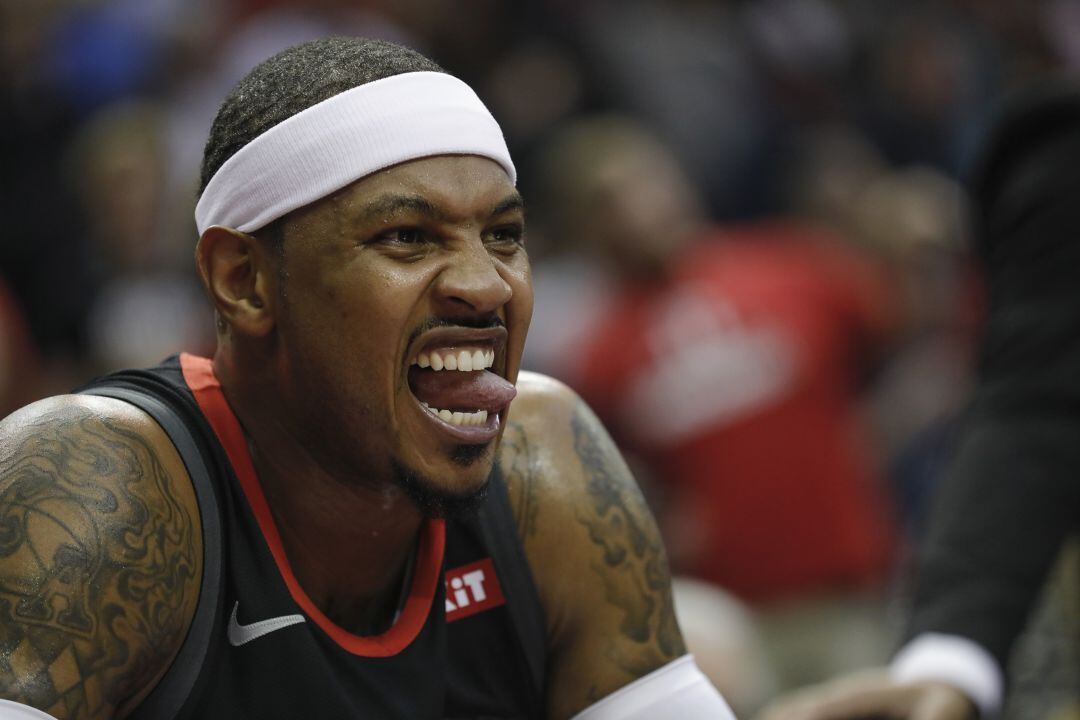 Carmelo Anthony durante su etapa en los Houston Rockets.