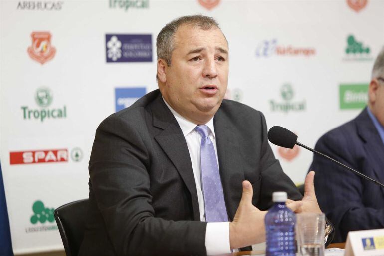 El empresario, Miguel Ángel Ramírez, durante una rueda de prensa. 