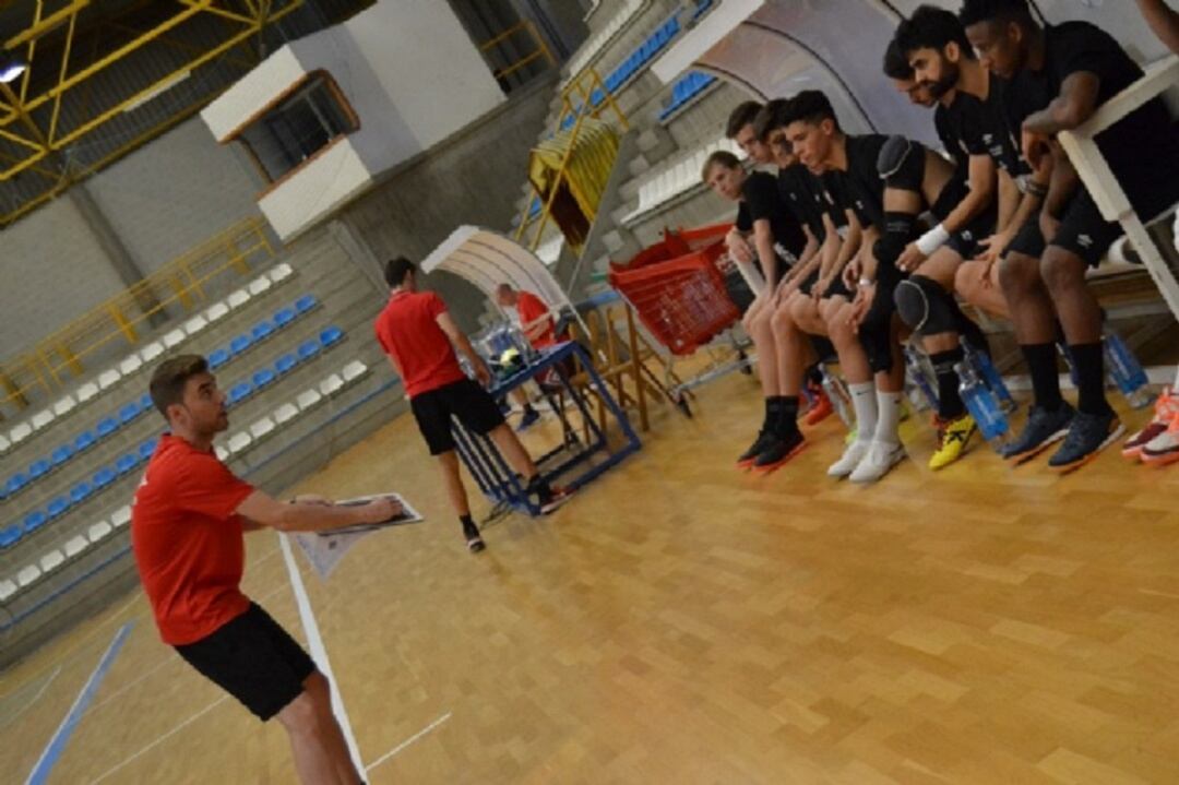 David Rial, en un entrenamiento de esta temporada