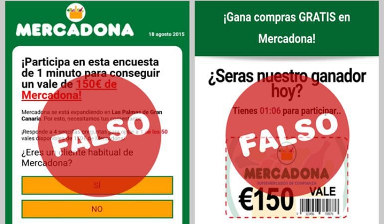 Imagen utilizada por Mercadona para ilustrar la estafa del &quot;vale de descuento de 150 euros&quot;