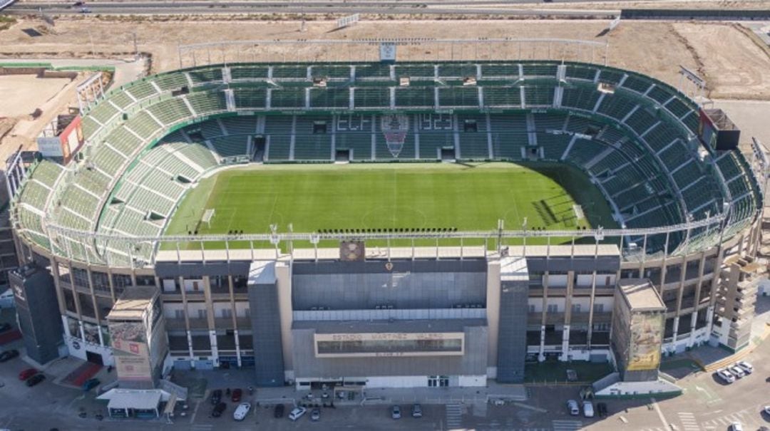 Imagen aérea del estadio Martínez Valero 