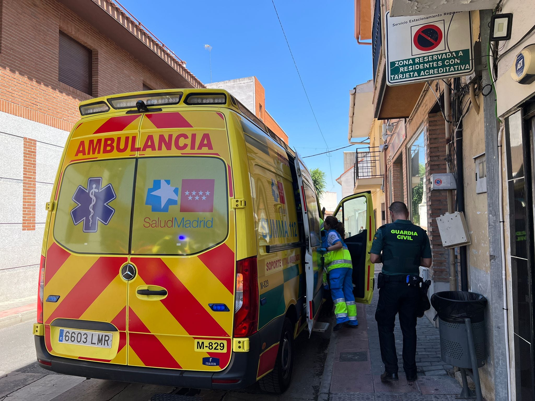 Los servicios de emergencia y seguridad trabajando en Ciempozuelos