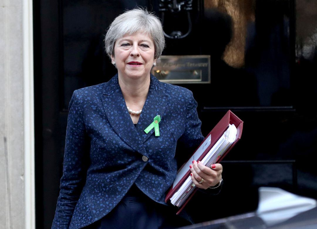 La primera ministra británica Theresa May en Downing Street en Londres, 