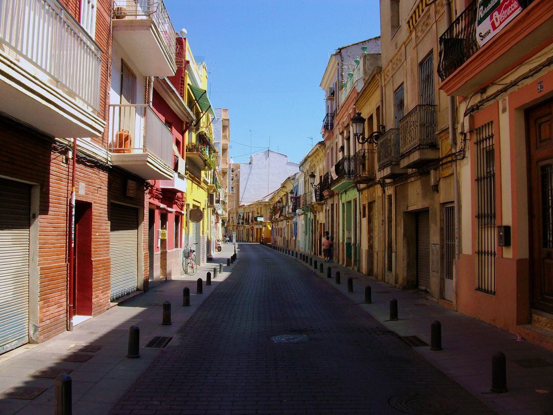 Calle del Rosario, en el barrio del Cabanyal