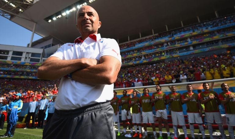 Jorge Sampaoli, en el Mundial 2014 con Chile.
