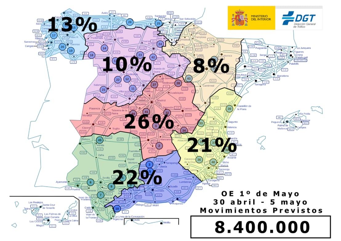 Se esperan 84.000 desplazamientos de largo recorrido en Palencia con motivo de la fiesta del 1 de mayo