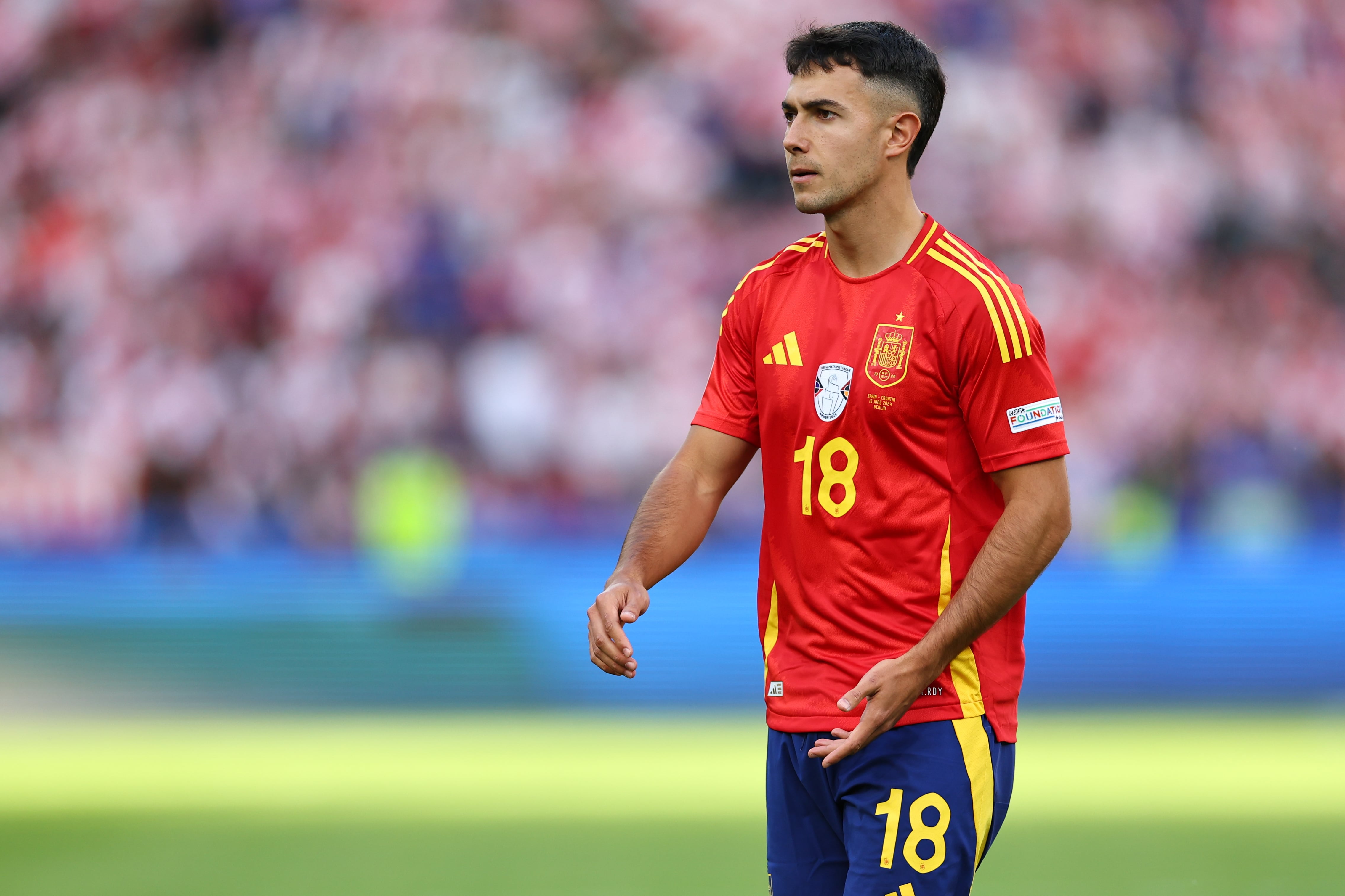 Martín Zubimendi, en su debut en Eurocopa ante Croacia