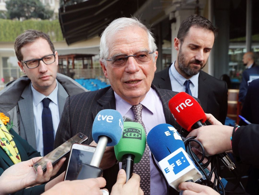 El ministro de Asuntos Exteriores de España, Josep Borrell, durante un viaje a India