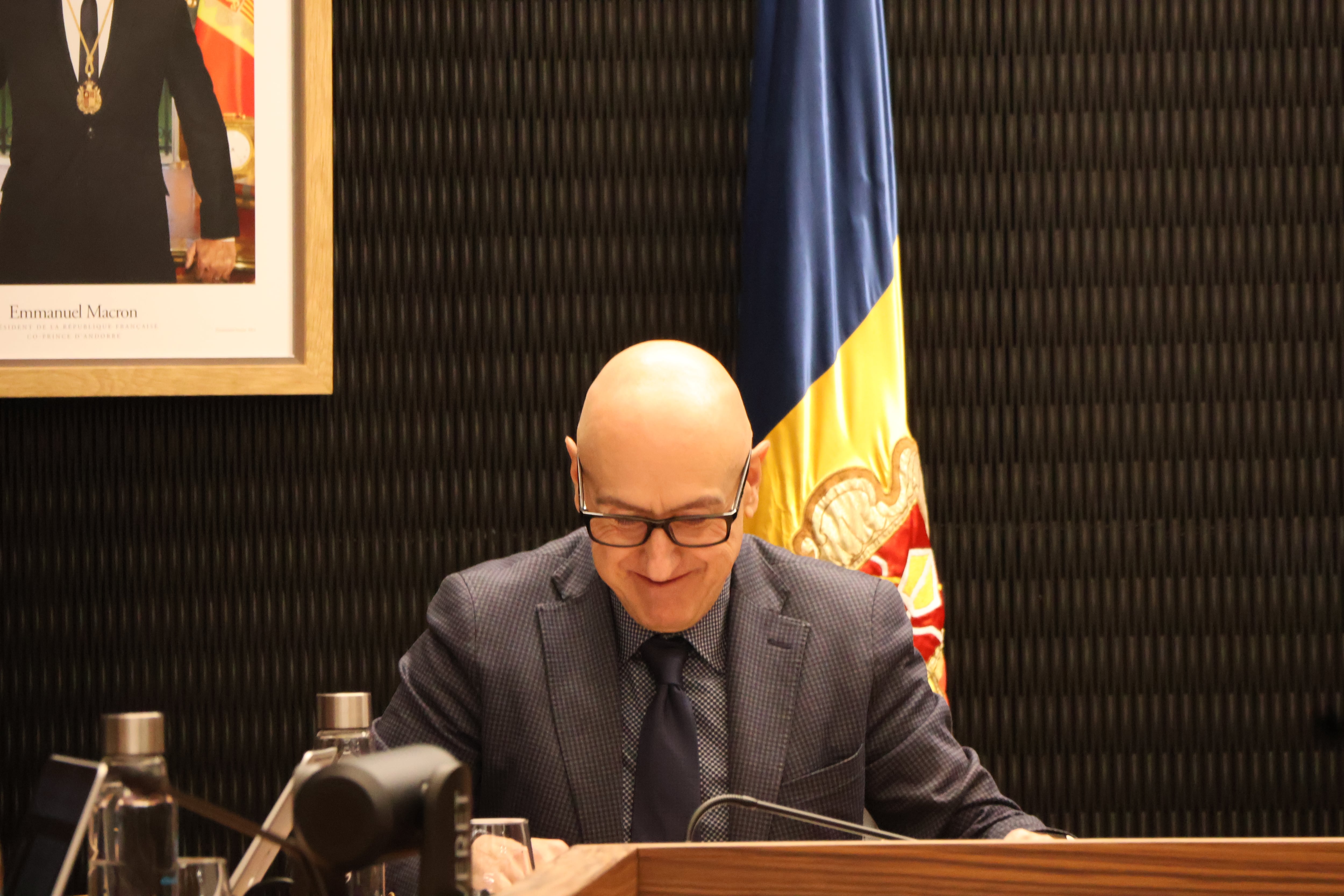 El cònsol menor de la parròquia, Quim Dolsa, durant la sessió de comú d'ahir