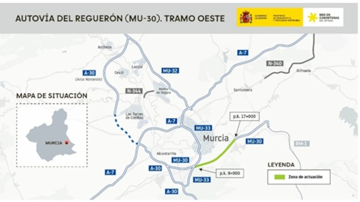 Transportes adjudica por 3,6 millones la redacción del último tramo de la autovía del Reguerón