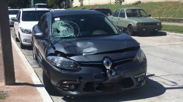 Así quedó su coche en el momento del accidente
