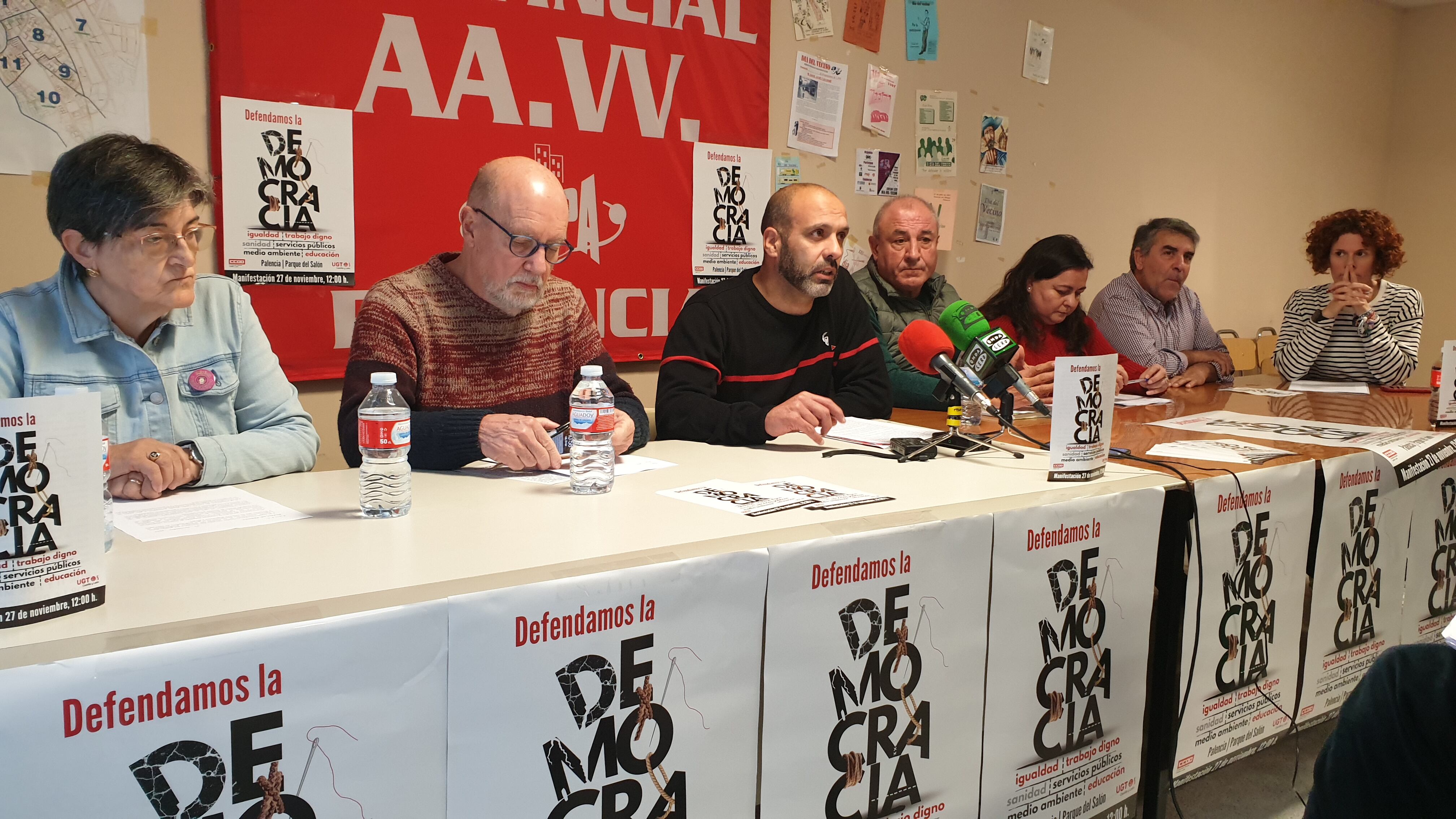 Más de 20 colectivos de Palencia se suman a la manifestación en defensa de la democracia del 27N convocada por UGT y CCOO
