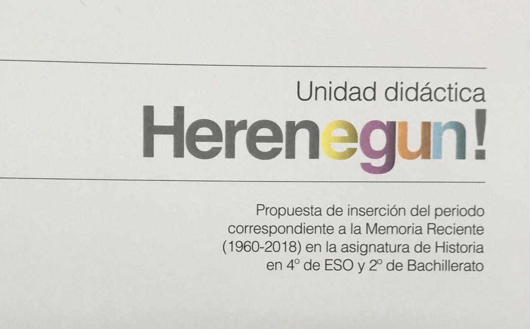 La Unidad Didáctica &#039;Herenegun&#039; propuesta por el Gobierno Vasco para alumnos de la ESO y Bachillerato.