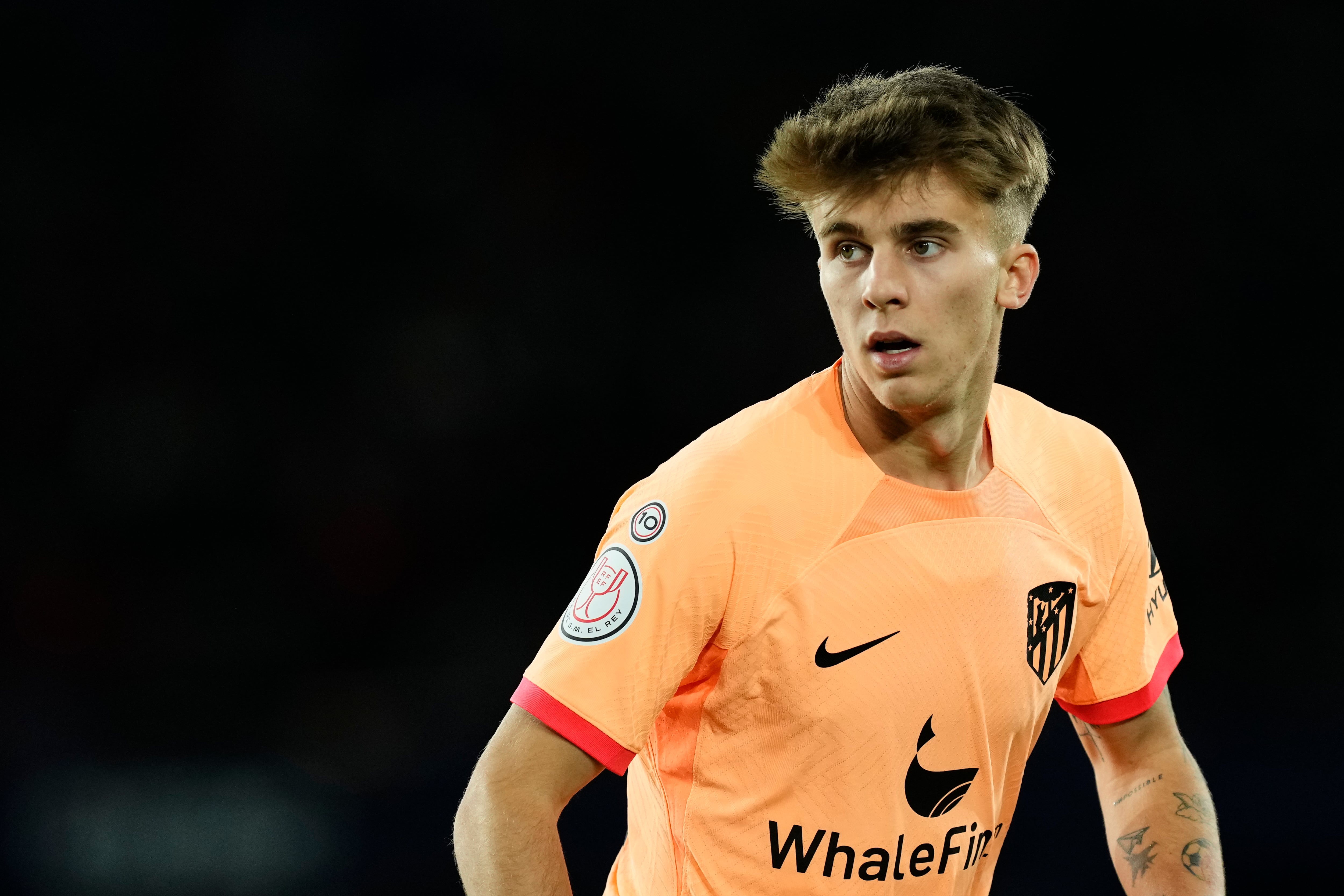 Pablo Barrios, en el encuentro del Atlético de Madrid ante el Levante UD en Copa del Rey.